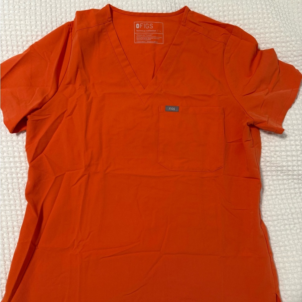 Figs Orange Short Sleeve Scrub